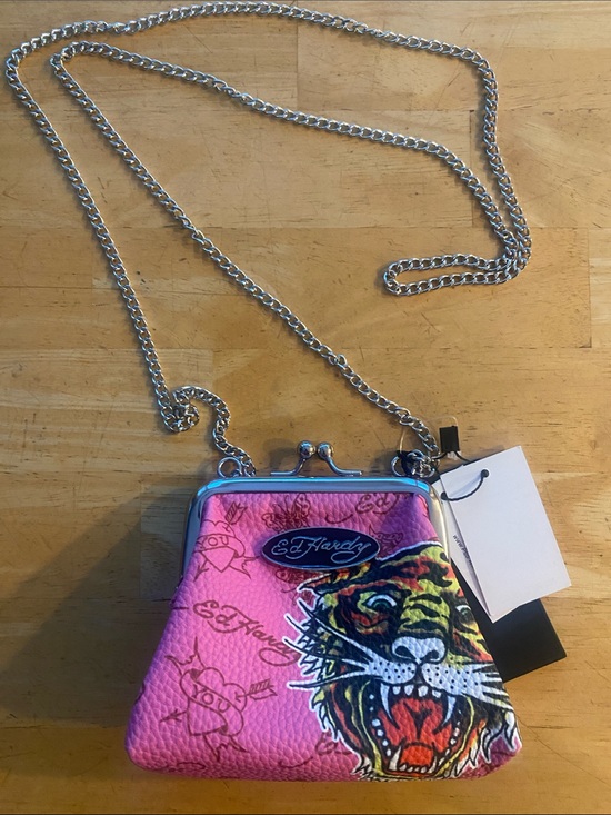 Ed Hardy Handbags - Ed Hardy Tiger pink Kiss-Lock cross body Mini Bag about 5 1/4 x4 x2 1/2 NWT